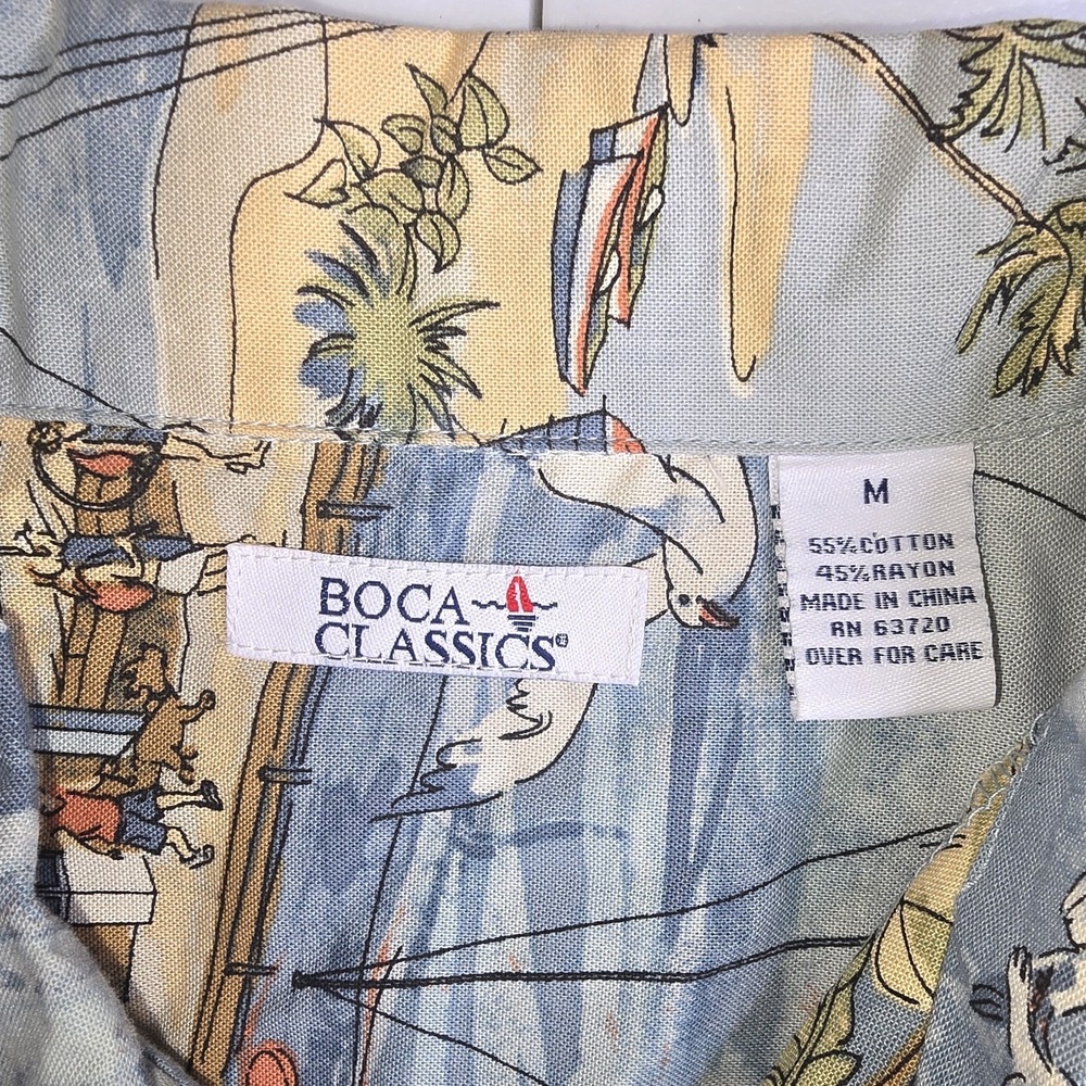BOCA CLASSICS Men's NWT Medium Nautical Floral AOP Short Sleeve Shirt -1332 - Picture 4 of 6